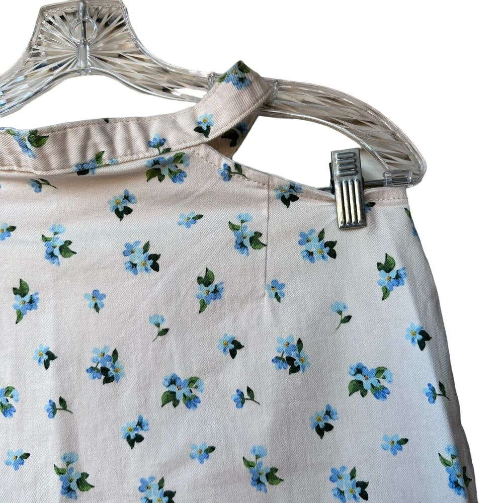 weworewhat cut out mini skirt watercolor ditsy zr5 ivory with blue floral small - Picture 9 of 13